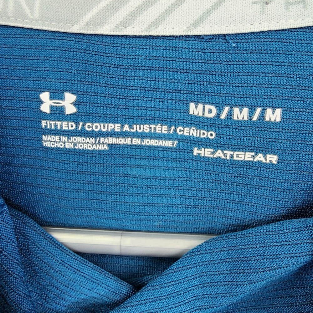Under Armour Blue HeatGear Threadborne Run Hoodie Pullover Athleisure Sporty MD - Picture 5 of 6